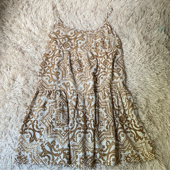 United Colors Of Benetton Brown and Cream Mini sun Dress M(?) lightweight - Picture 1 of 6